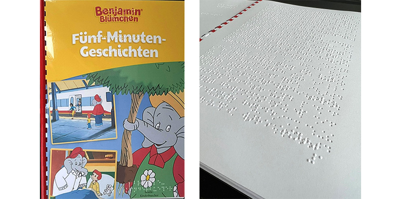 Benjamin Blümchen in Brailleschrift Benjamin Blümchen in Brailleschrift